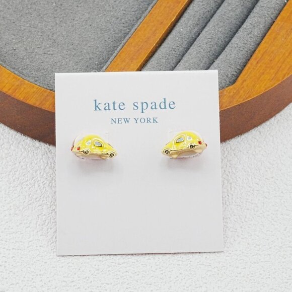 Kate Spade Yellow Car Stud Earrings - Picture 2 of 5